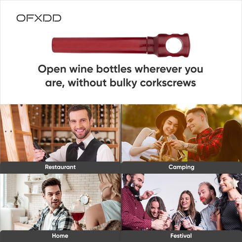 Vertical Wine Bottle Opener - Pack of 3 - Pocket Size Corkscrew - Portable Travel Corkscrew...