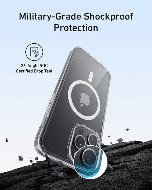 Anker for iPhone iPhone 13 Pro Case, Compatible with MagSafe, Military-Grade Protection, Yellowing Resistant, Scratch-Resistant Back, Magnetic Pho...
