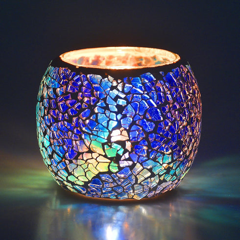 Scented Candle Holder Mosaic Glass Tea Light Holder,Handmade Romantic Glass Tealight Candle Holder for Aromatherapy,Party Décor(NO Candles),Also U...