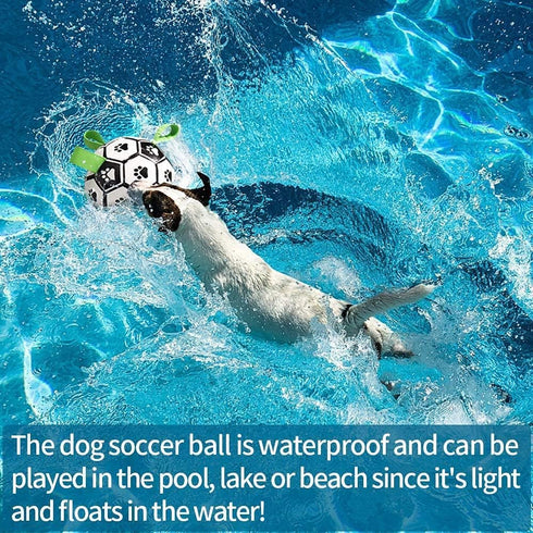 Dog Soccer Balls Toy with Bell Inside, Outdoor Interactive Dog Toys for Tug of War, Puppy Birthday Gifts, Dog Water Toy, Durable Ropes Squeaky Soc...