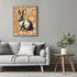 Posterizer 1 pcs-black and white bunny on a retro floral background-Art for Animal Lovers-GIft for Men Women Teens-Decor for Home & Office- unfram...