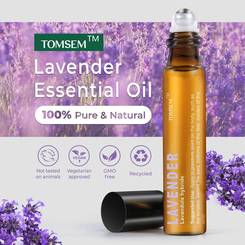 French Lavender Essential Oil Roll On - Calming Oil for Stress & Relaxation - Pure Oil for Skin & Hair Growth...