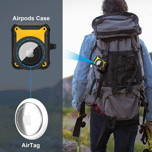 Valkit Compatible with Airpods Case, 2 in 1 Rugged Protective Cases Shockproof Air Pod 2 Case for Men Women with Keychain iPod Skin for Airpods 1/...