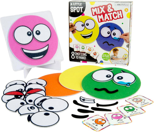 TOMY A Little Spot Mix and Match Kids' Craft Kit - Social Emotional Learning Activities - Sensory Play with Soft Felt Emotion Spots, Double-Sided ...