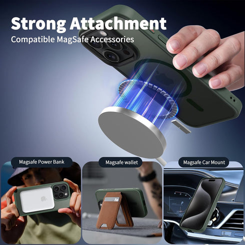 CACOE Magnetic Case for iPhone 15 Pro 2023 6.1 inch-Compatible with MagSafe & Magnetic Car Phone Mount,Anti-Fingerprint TPU Thin Phone Cases Cover...