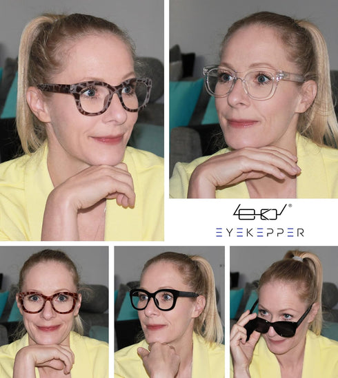 Eyekepper 5 Pack Oversized Reading Glasses - Retro Readers for Women Include Sunshine Readers +2.50...