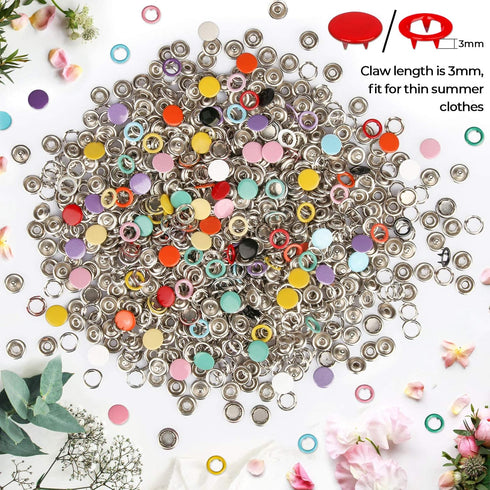 K Kwokker Snaps Buttons for Sewing with Snap Pliers 9.5mm ???? ???????????? Metal Snaps for Clothes, Children's Bodysuit, Romper, Bib Crafting, Sn...