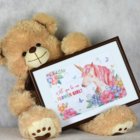 Flower Girl Puzzle Game, Flower Girl Gifts Will You Be Our Flower Girl Unicorn Jigsaw Puzzles for Adults, Bridesmaids, Weddings, Families Parties...