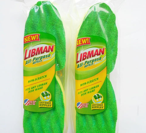 Cleaning Sponge Refill Pads Non-Scratch Libman All-Purpose (2-2 Packs) Made in USA Scrubbing Dishwashing...