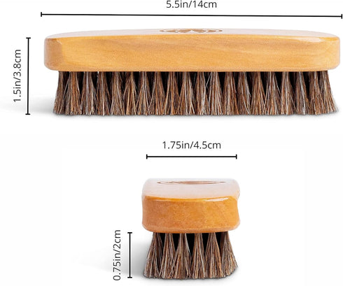 Baseball Glove Brush and Applicator Kit (5 Pack) - 1 Large Horsehair Brush for Basic Scrubbing - 2 Dauber Brushes for Oil and Conditioner Applicat...