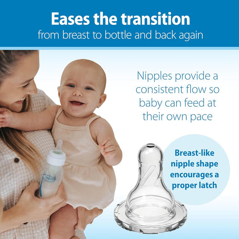 Dr. Brown’s Natural Flow® Anti-Colic Options+™ Narrow Baby Bottles 8 oz/250 mL, with Level 1 Slow Flow Nipple, 3 Pack, Purple, 0m+...
