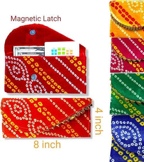 Pack Of 5 Money Envelopes For Cash Decorative Gotta Fabric Shagun Lifafa Gift Card Holder Lucky Cash Currency Holder Magnetic Tip Envelopes Weddin...