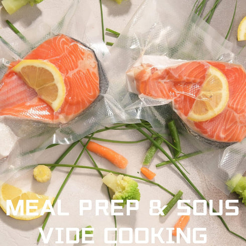 Vacuum Sealer Bags Rolls 2PACK 6" x 16.4' - 8mil Commercial Grade Heavy Duty BPA Free,Great for Vac storage Sous Vide Cooking,Meal Prep...