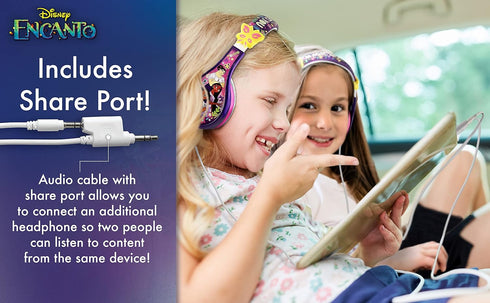 eKids Disney Encanto Headphones for Kids, Wired Headphones for School, Home or Travel, Tangle Free Toddler Headphones with Volume Control, 3.5mm J...