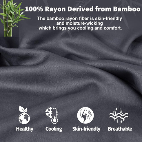 Homiest 100% Viscose Derived from Bamboo Fabric by The Yard, 98 Inch Wide Grey Fabric Soft & Cooling Cloth Fabric, Silky Lining Fabric for Wedding...