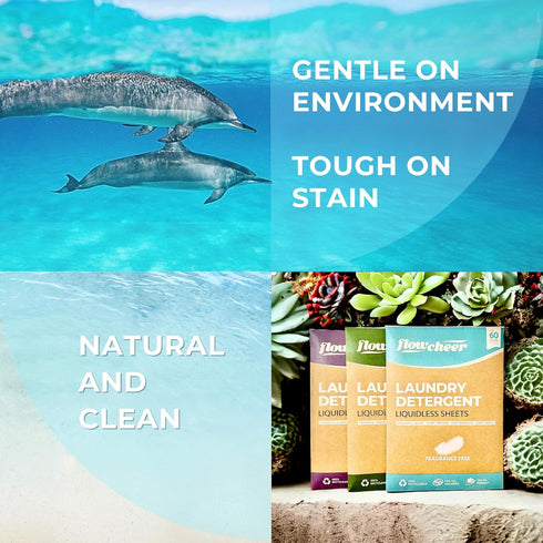 Laundry Detergent Sheets, Powerful with Bio-enzymes and Plant-Based, 30 detergent sheets-60 Loads, No Plastic Jug - Fragrance-Free, Eco-friendly, ...