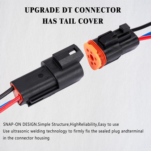 3 Pin Waterproof Connector,3 Wire Electrical Car Auto Connector,With 20CM 16AWG Long Male Female Plug Quick Disconnect Wire Connectors for Car Tru...