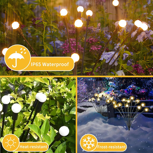 Solar Garden Lights - New Upgraded 4 Pack 40 LEDs Solar Outdoor Decorations Lights, Solar Firefly Lights Waterproof Solar Swaying Garden Decorativ...