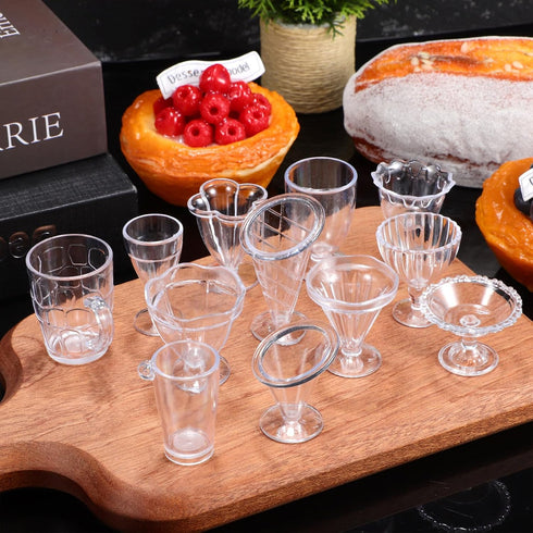 LUOZZY 60 Pcs Mini Dollhouse Cups Miniature Wine Cups Tiny Desserts Cups Dollhouse Accessories (Transparent)...