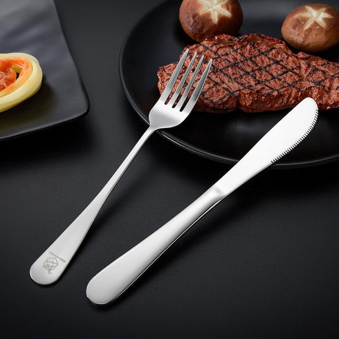 | Travel Utensils Set | Reusable Camping Cutlery Set | Stainless Steel Flatware Set | Portable Silverware Set with Case | Includes Knife/Fork/Spoo...