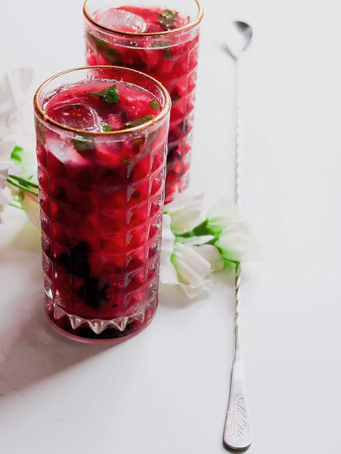 18" Cocktail Mixing Glass Bar Spoon - Long Handle Stainless Steel Drink Mixer to Chill and Mix Stirred Drinks - Set of 5 Spoons...