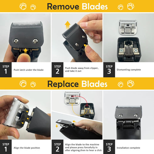 Detachable Steel Pet Dog Clipper Blades,Size-5FC,Compatible with Andis Cut Length 1/4"(6.3mm),Compatible with Oster A5, Wahl KM Series Clippers, M...