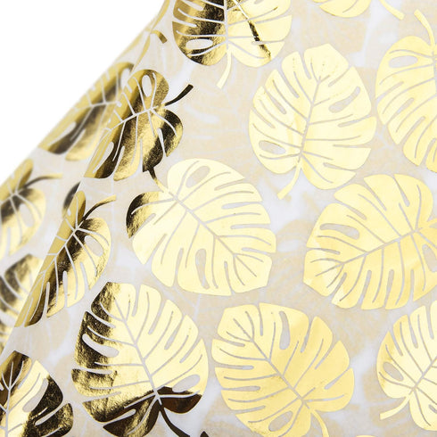 WRAPAHOLIC Gift Wrapping Tissue Paper - 25 Sheets 19.7x27.5 Inch Gold Foil Tropical Palm Leaves Gift Wrap Paper Bulk for Packing, DIY Crafts...