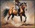 Posterizer 1 pcs- Cowboy riding a brown horse print-Art for Animal Lovers- Gift for Men Women Entrepreneur Teens-decor for Bedroom, Office, Living...