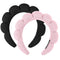 2 Pieces Spa Headbands for Washing Face Puffy Makeup Headband Skincare Headbands Face Wash Terry Cloth HeadBands for Skin Care (Black + Pink)...