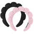 2 Pieces Spa Headbands for Washing Face Puffy Makeup Headband Skincare Headbands Face Wash Terry Cloth HeadBands for Skin Care (Black + Pink)...
