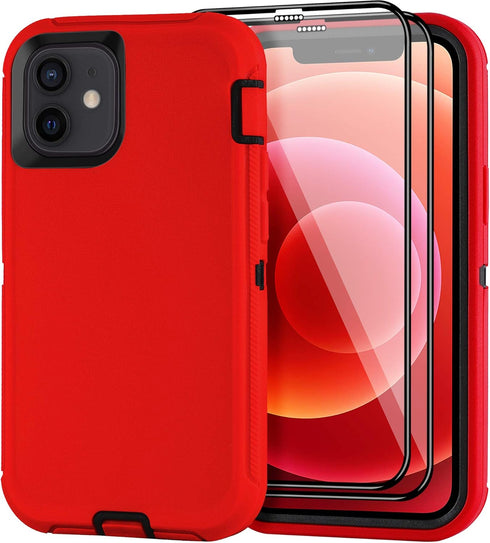 for iPhone 12/for iPhone 12 Pro Case 6.1" with 2 Screen Protector,Full Body Rugged Heavy Duty Military Grade Cover,Shockproof/Drop Proof Protectio...