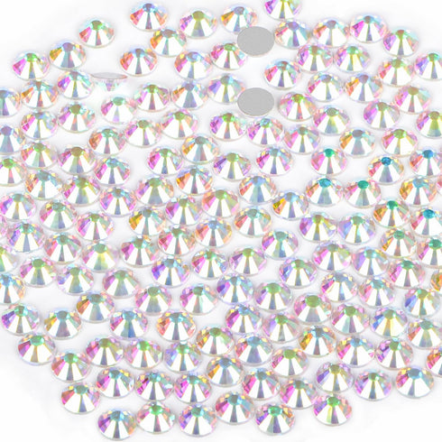 Glue Fix Crystal Flatback Rhinestones Glass Diamantes Gems for Crafting Nail Art Crafts Decorations Clothes Shoes 1.4mm (ss3 2880pcs, Crystal AB)...