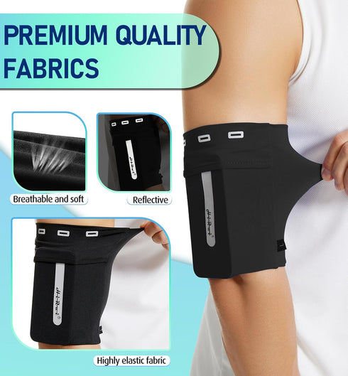 HiRui Running Armband Sleeve Universal Sports Armband Cell Phone Holder Armband for Exercise Workout, Compatible with iPhone 16/15/14/13/Plus/Pro ...