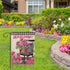 Welcome Spring Geranium Pink Flower Decorative Garden Flag, Black White Buffalo Plaid Floral Pot Chair Yard Outside Home Decorations, Summer Farmh...