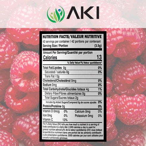 AKI Dried Sugar-Free Raspberry Powder - Ideal for Baking, Flavoring, Smoothie, Popsicles, Yogurt, Recipes with Raspberries (5.29oz/150g)...