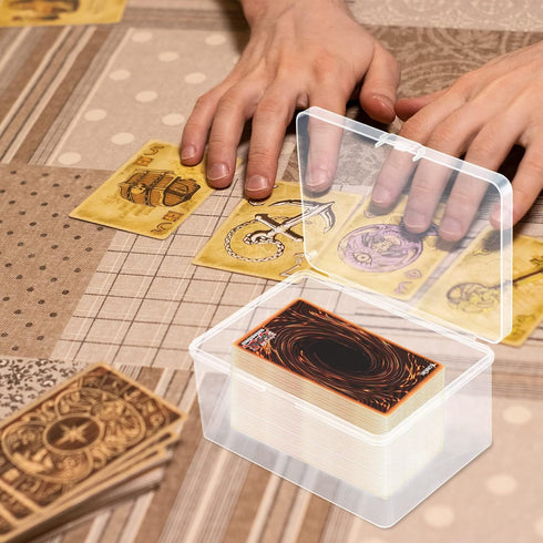 Playing Deck Card Storage Box Plastic Card Boxes Compatible with 100 Mtg Holder Storage Case 4.3 x 2.95 x 2.2 Inches Organizer Snap Closed for Tra...
