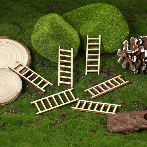 20 Pcs Mini Garden Ladder 2.36''x 0.78'' Miniature Ladder Model Mini Ladder Tiny Ladder Model Wooden Mini Doll House Ladder Accessories for Landsc...