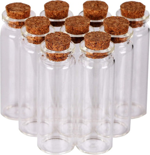 MaxMau 24 Sets 15ml Small Mini Glass Bottles with Cork Stoppers Tiny Vials for Wedding Favors Art Crafts DIY Decoration...