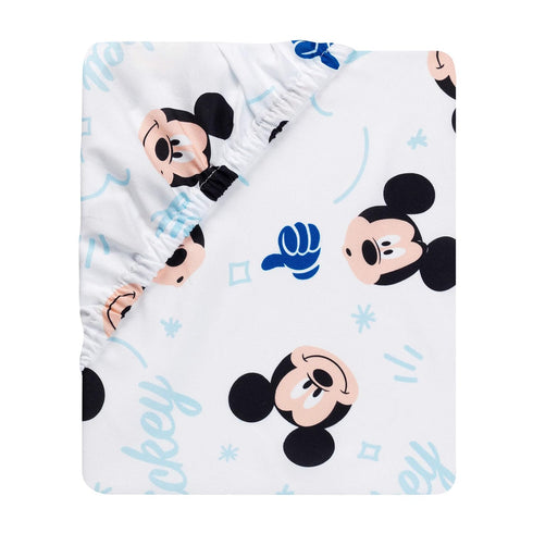 Lambs & Ivy Disney Baby Forever Mickey Mouse White Fitted Crib Sheet...