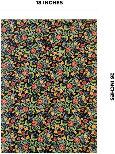 Kitchen Dish Towels, 100% Natural Cotton Mexican Fiesta Talavera Floral Striped Prints, Set of 3 Multi-Purpose Multi-Color Colorful Unique Dishclo...