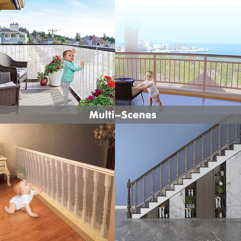 Baby Balcony Safety Mesh Net,Banister Stairs Guard Protective Net for Kids Toys Pets,Stairway Rail Net 10ft x 2.5ft (1 pack, White)...