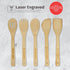 PrintSupremacy Custom Engraved Bamboo Cooking Spoons Set, Non Stick Wooden Kitchen Gadget Pan Cookware, Baking Gift for Housewarming Wedding Birth...