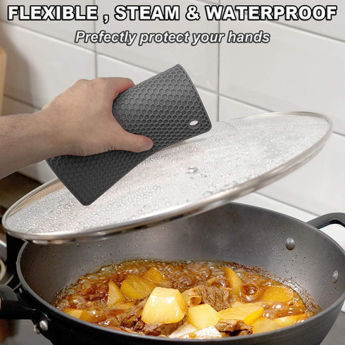Anaeat 4 Pack Silicone Trivet Mats BPA Free - Heat Resistant Thicken Pot Holders, Multipurpose Hot Pads Non-Slip for Kitchen Potholder, Hot Dishes...