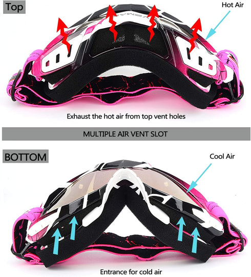 Motorcycle Motocross Goggles ATV Racing Goggles Dirt Bike Tactical Riding Motorbike Goggle Glasses, Bendable Windproof Dustproof Scratch Resistant...