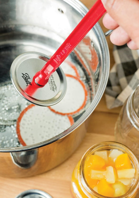 Farm to Table Magnetic Canning Lid Wand/Lifter, Plastic, Red...