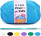 Fadoub Yarn for Crocheting,300G Blue Yarn,Easy Peasy yarn,Cotton Crochet Knitting Yarn for Beginners with Easy-to-See Stitches, Soft Yarn for Begi...