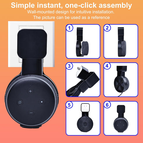 Outlet Wall Mount Holder, Speaker Mount for Echo Dot 3, Smart Speaker Wall Holder Stand with Cord Management for Dot 3rd, Space Saving Accessories...