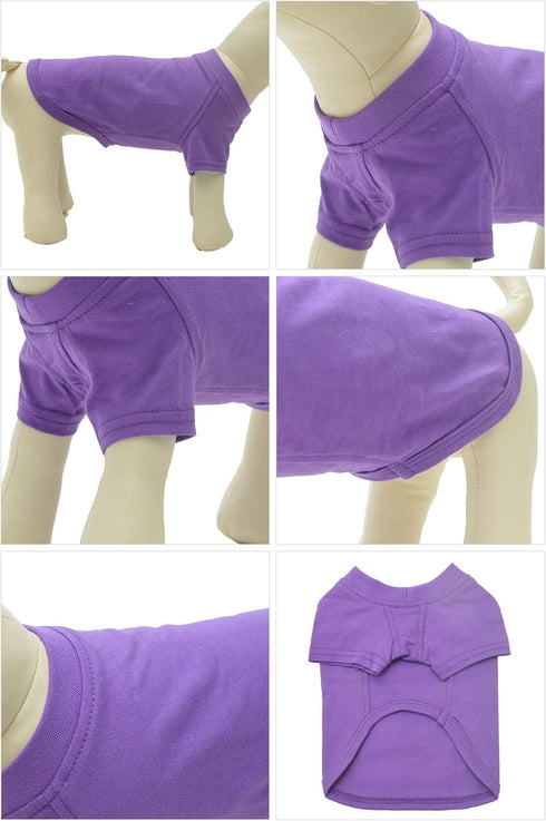 Lovelonglong 2019 Pet Clothing Dog Costumes Basic Blank T-Shirt Tee Shirts for Small Dogs Purple L...