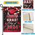 Graduation Garden Flag Class of 2024, Red Congrats Grade Flag for Outside Party Hanging Decorations 12x18 Inch Burlap...