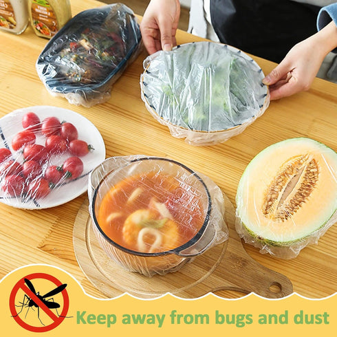 100 Bowl Covers Bread Proofing - Large Plastic Wrap for Food Sourdough Bread Baking Bread Rising Elastic Reusable Plate Covers Outdoor Food Fresh ...